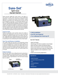 Thumbnail of document Data Sheet - SSC Sure-SetTM Split-Core Current Switch